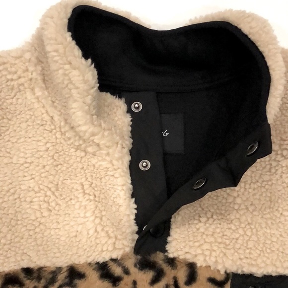 Rails Saga Cream Leopard Mix Faux Fur Jacket NWT - Picture 3 of 12